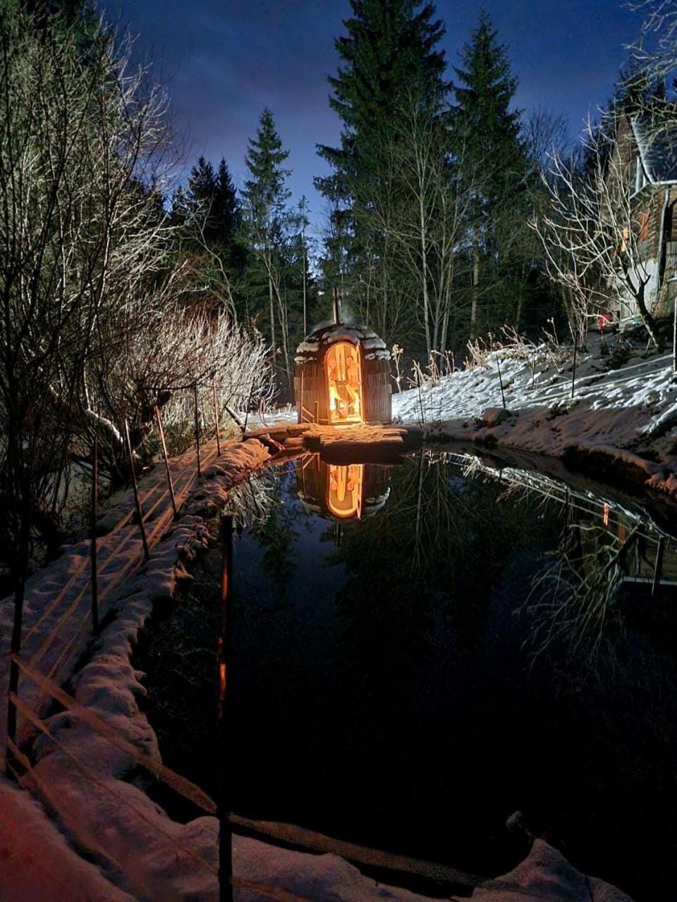 Winter, Sauna, Lake view