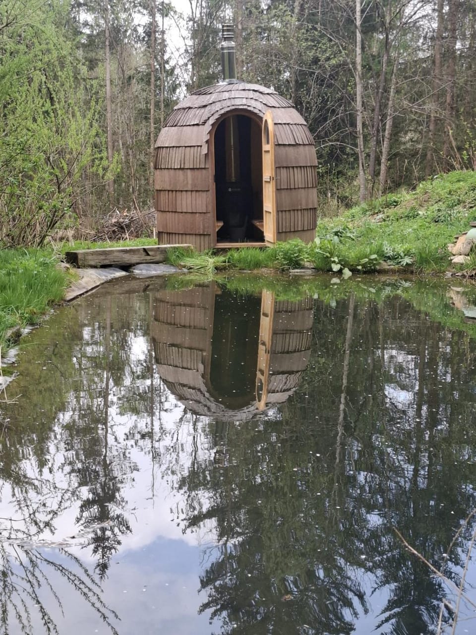 Spring, Sauna, Lake view
