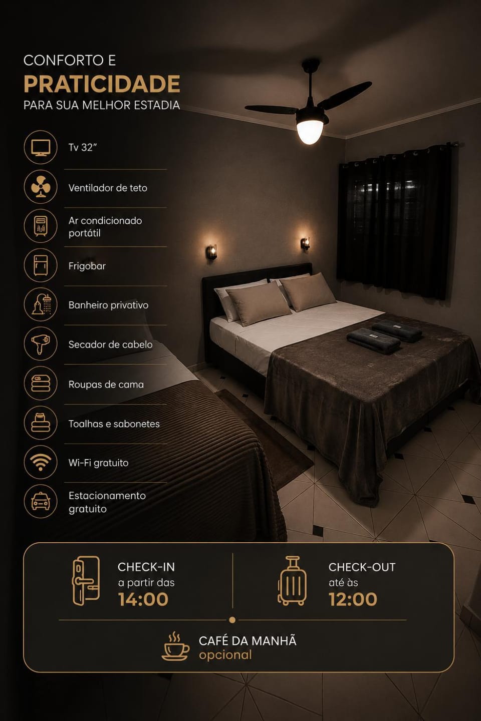 Bed, Photo of the whole room, Bedroom, Text overlay