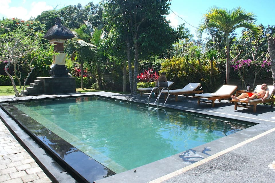 Garden, Swimming pool, group of guests