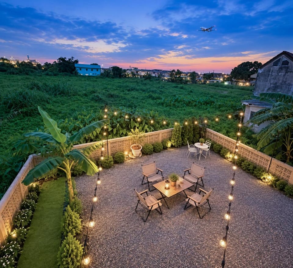 Patio, Spring, Day, Natural landscape, Garden, Garden view, Sunset