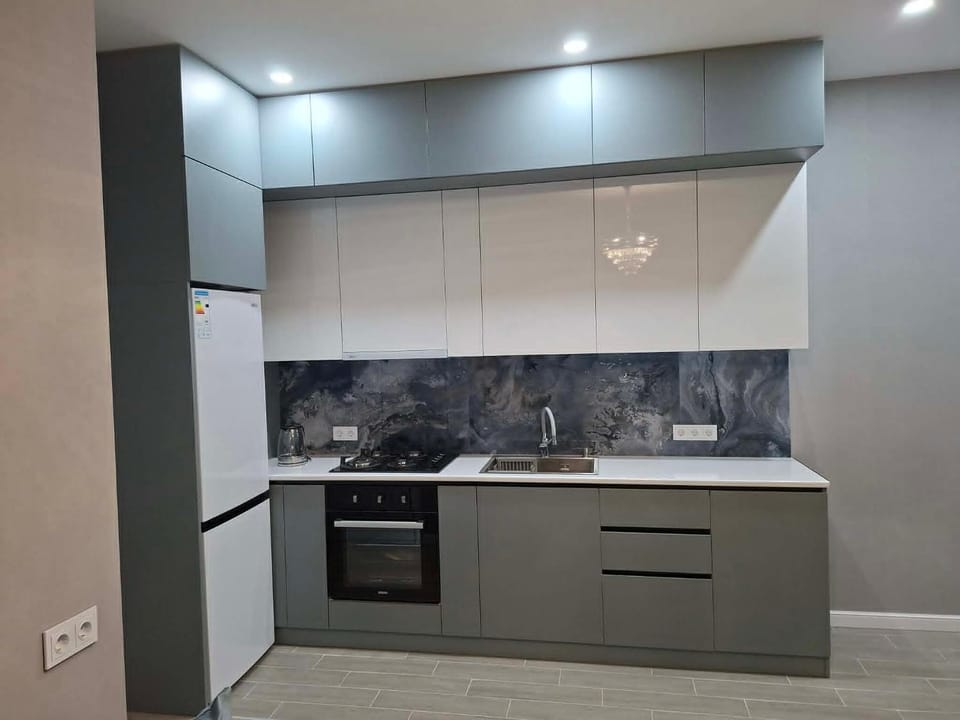 Kitchen or kitchenette, oven, stove