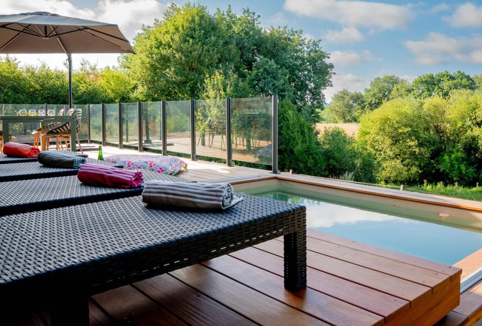 Patio, Natural landscape, Swimming pool