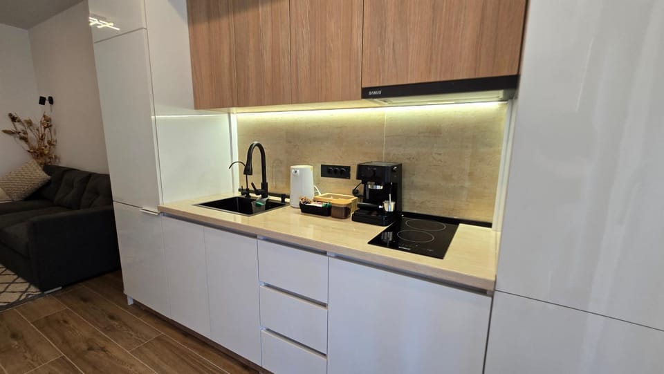 Coffee/tea facilities, Kitchen or kitchenette, stove