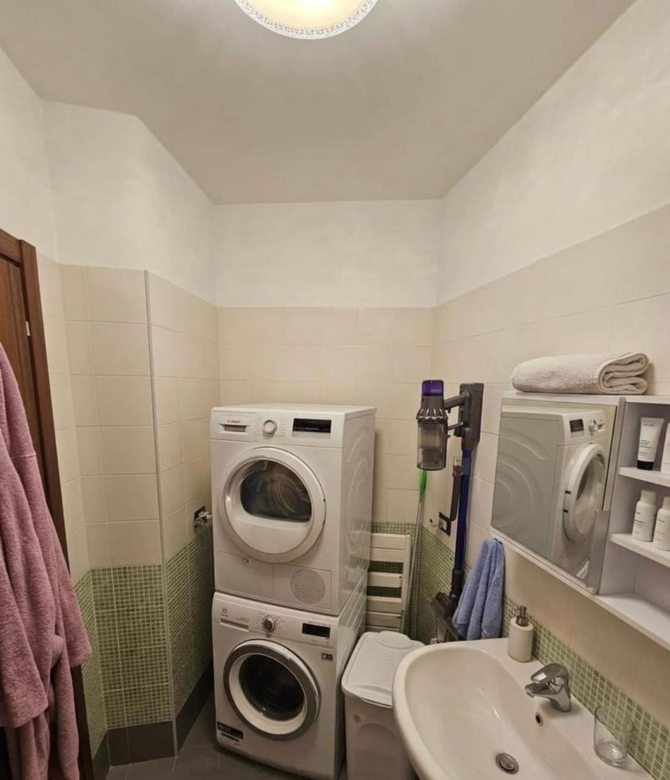 Bathroom, washing machine, dryer