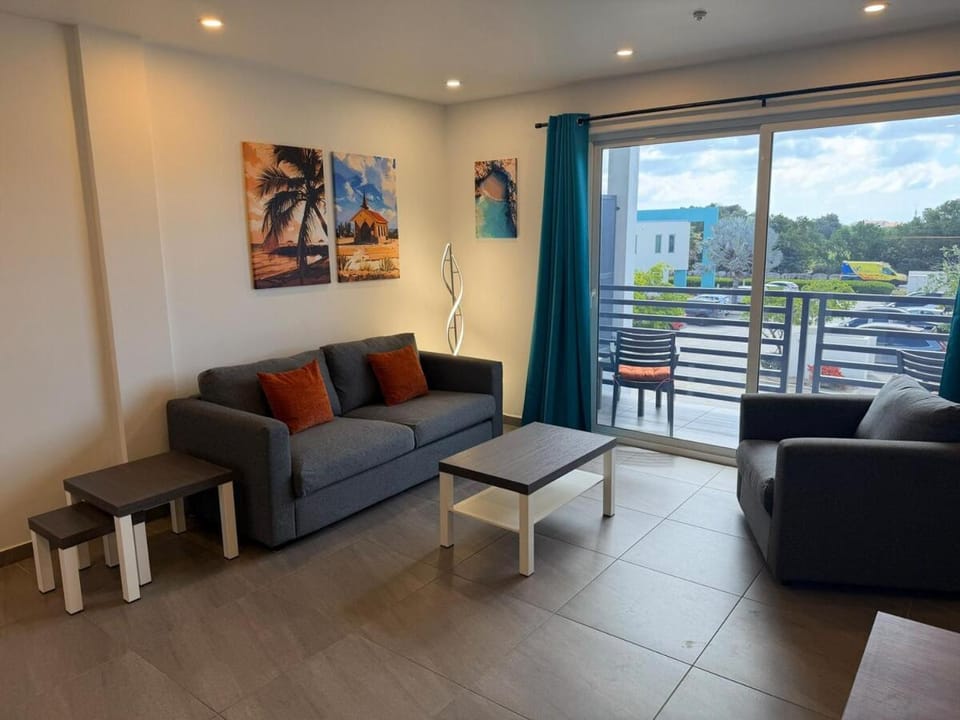 View (from property/room), Balcony/Terrace, Living room, Seating area, air conditioner