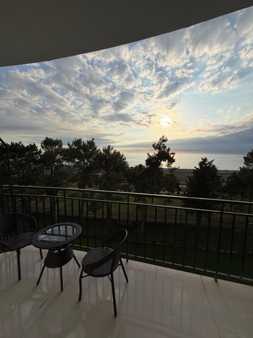 Patio, Day, Natural landscape, Balcony/Terrace, Dining area, Sea view, Sunrise, Sunset
