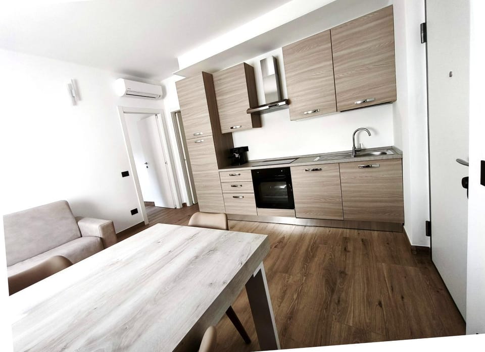Kitchen or kitchenette, Living room, Dining area, stove