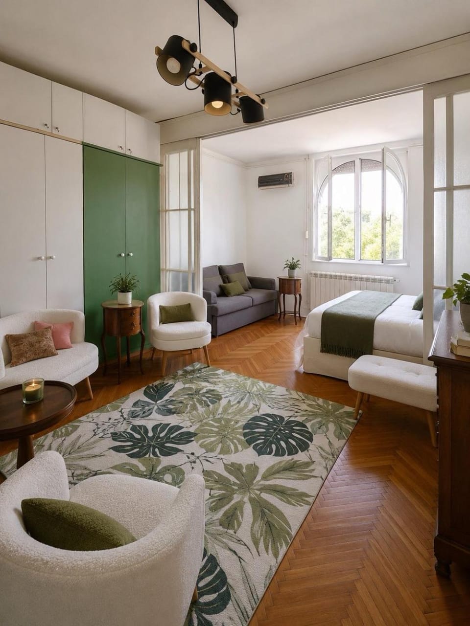 Bed, Living room, Photo of the whole room, Seating area, Bedroom