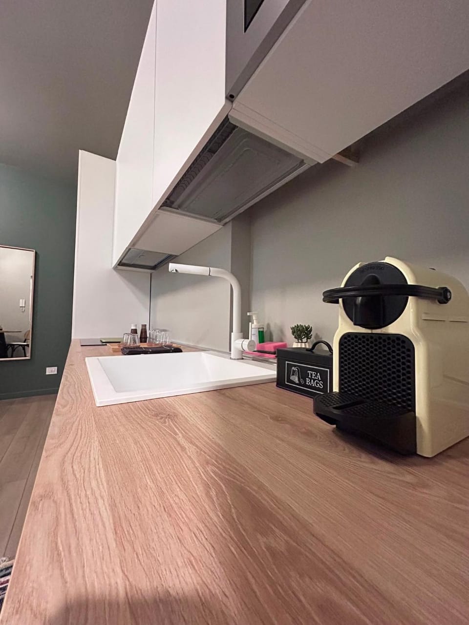 Kitchen or kitchenette, minibar, stove