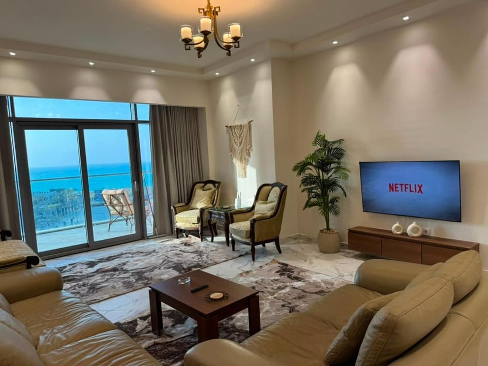 New Alamein - Luxury The Gate Towers Direct Sea View Apartment in Egypt