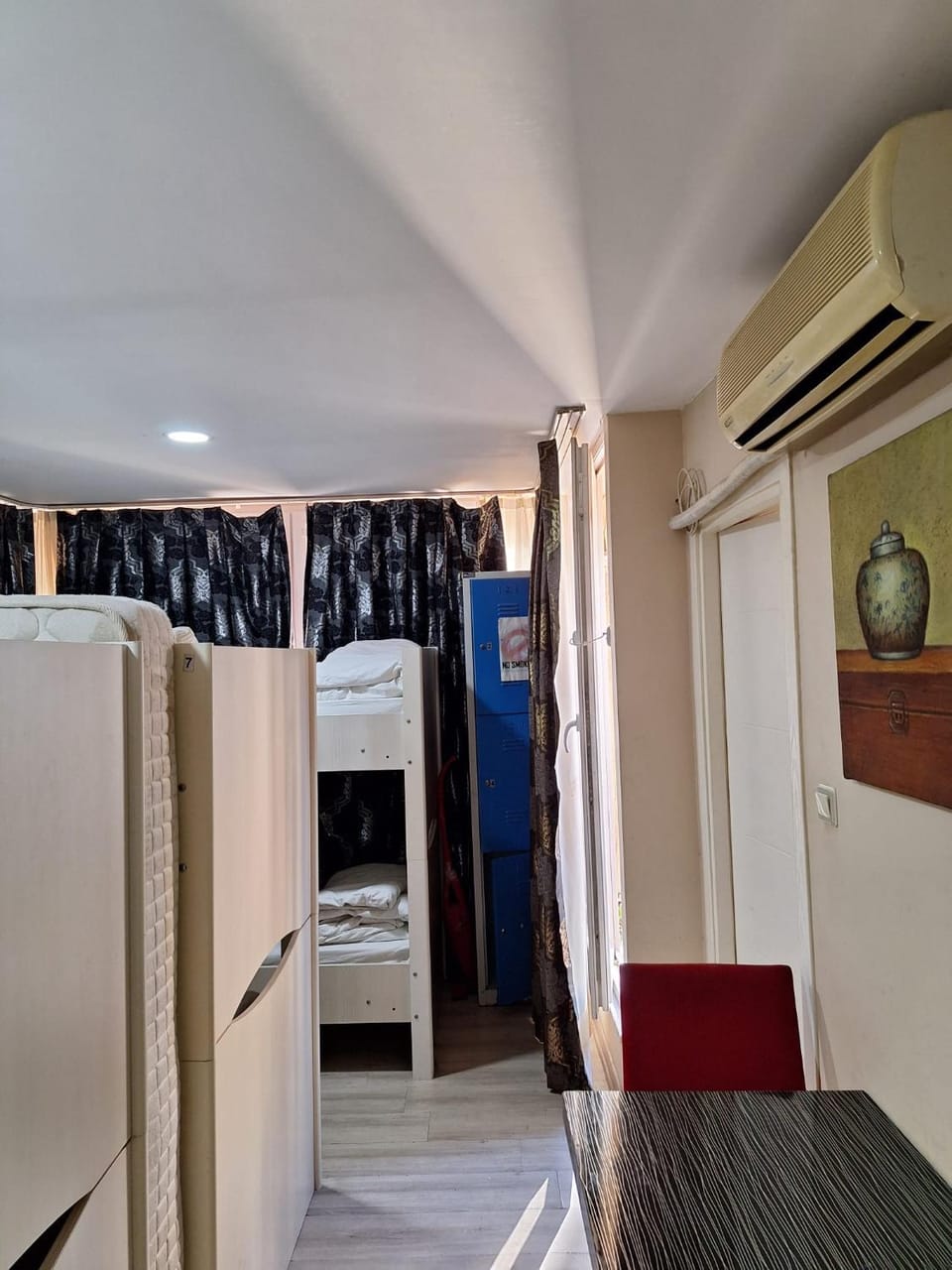 Bed, Photo of the whole room, Bedroom, bunk bed, wardrobe