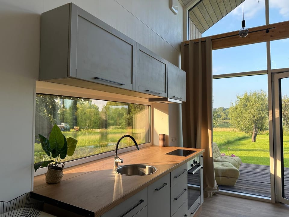 Kitchen or kitchenette, oven, stove