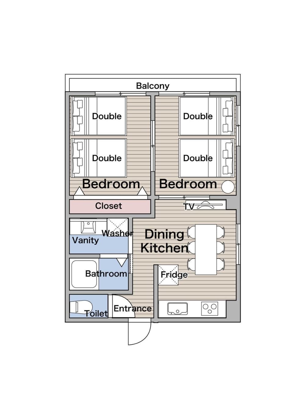 Namba kuromon 301 , Hokusai House 3 min to Dotonbori BR Sleeps 8 Apartment in Osaka