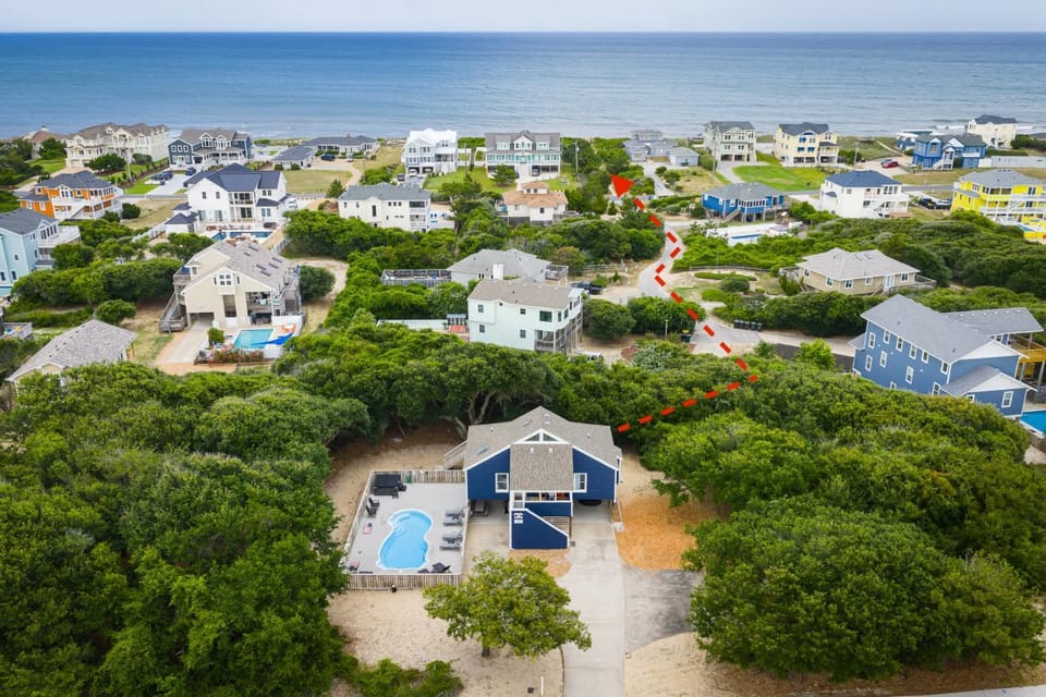Coastal Getaway with Pool Spa Direct Beach Path House in Southern Shores