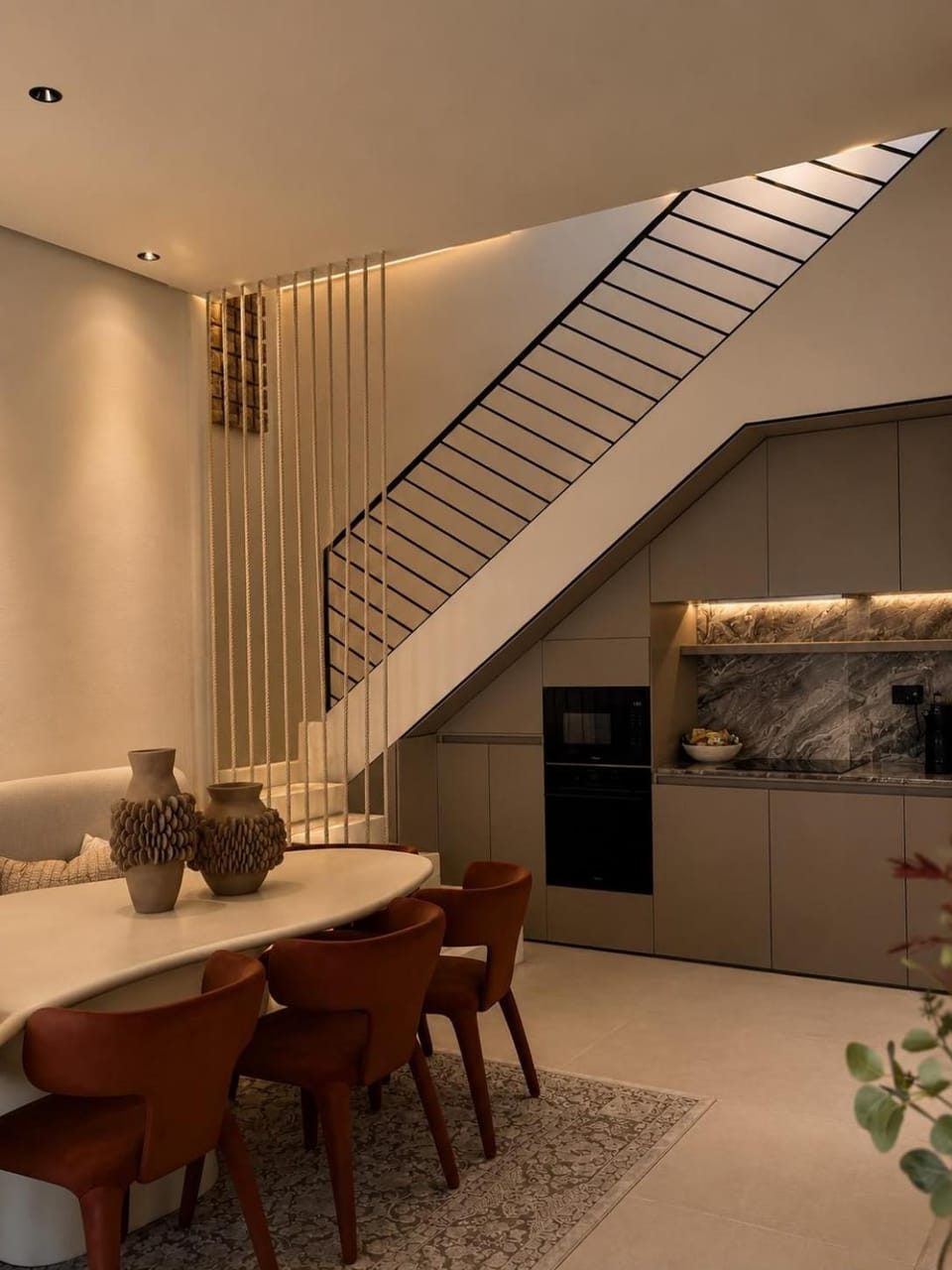 Kitchen or kitchenette, Living room, Dining area
