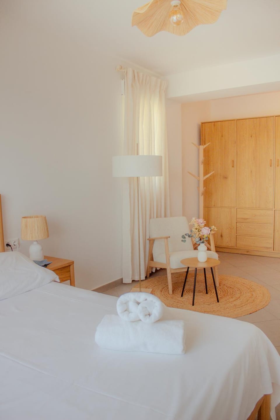 Bed, Photo of the whole room, Bedroom, towels, wardrobe