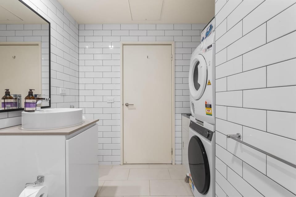 Bathroom, hair dryier, laundry, washing machine, dryer
