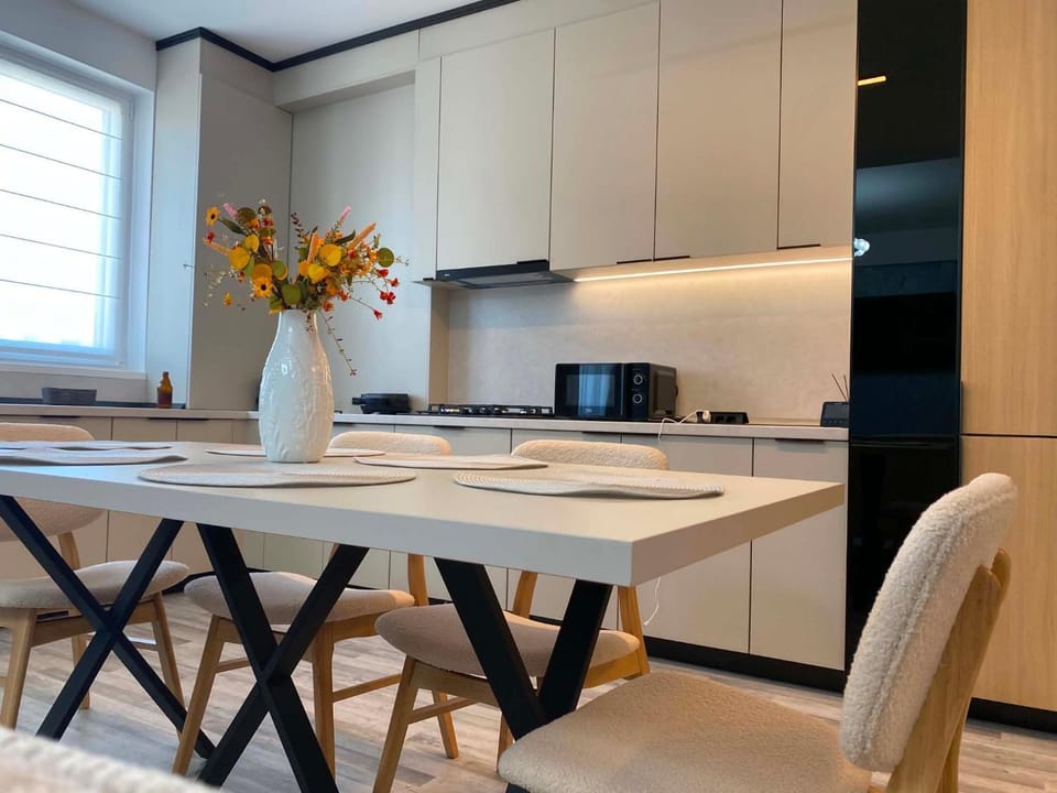 Kitchen or kitchenette, Dining area, stove