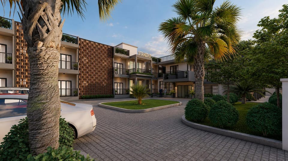 Property building, Garden view