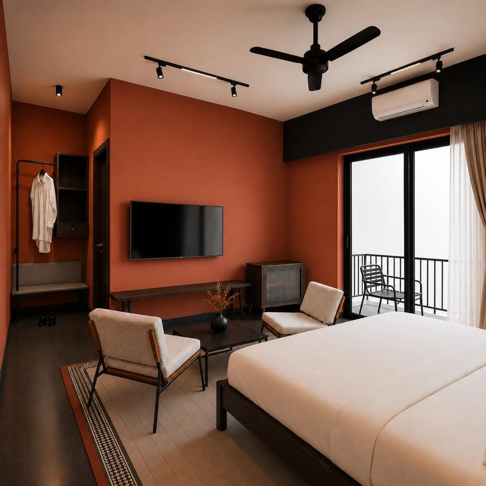 Bed, TV and multimedia, Photo of the whole room, Bedroom