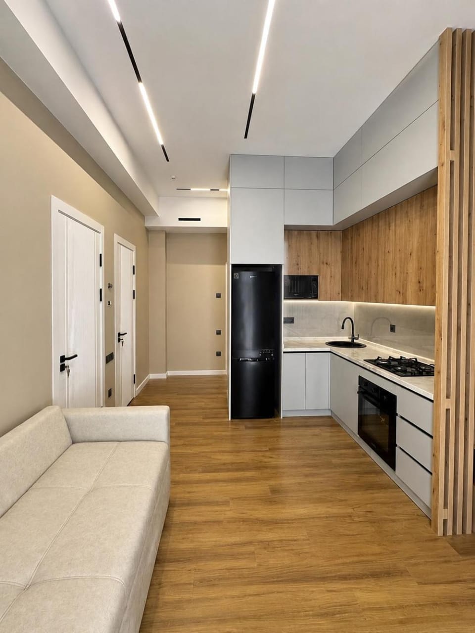 Kitchen or kitchenette, oven, stove