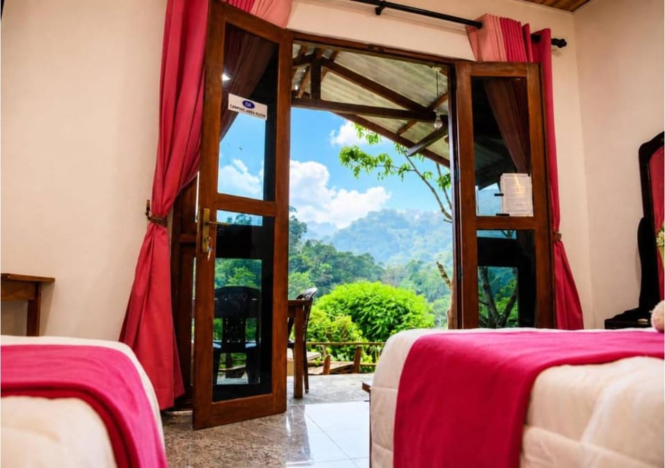Bed, Day, Natural landscape, Seating area, Bedroom, Mountain view