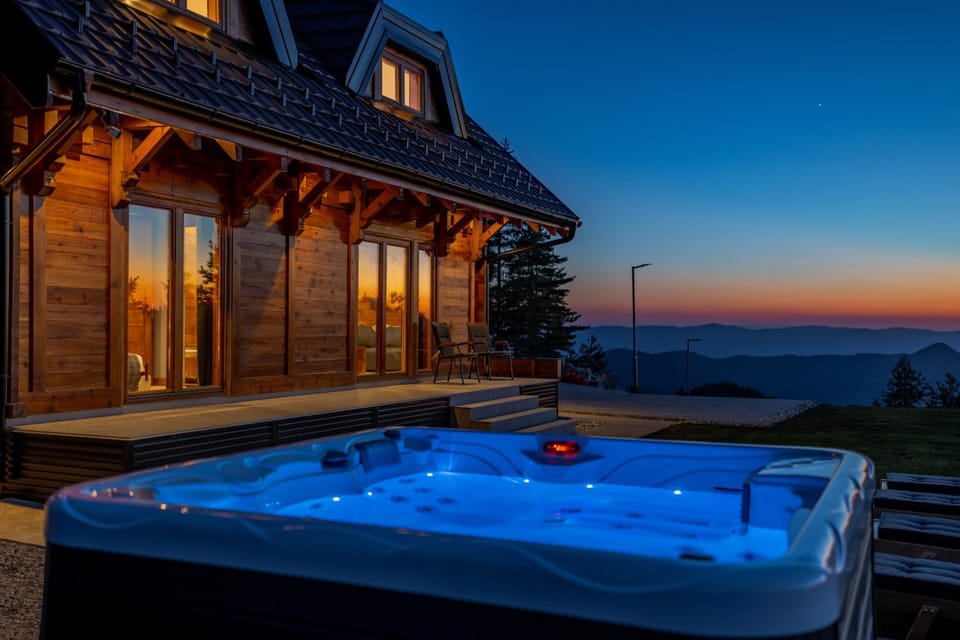 Night, Natural landscape, Hot Tub