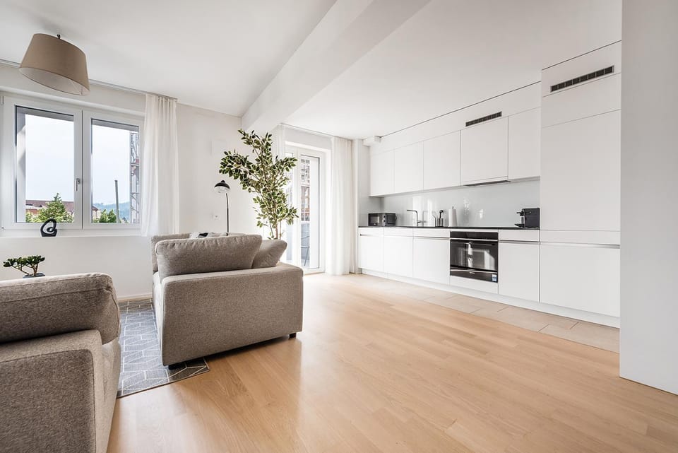 Living room, kitchen