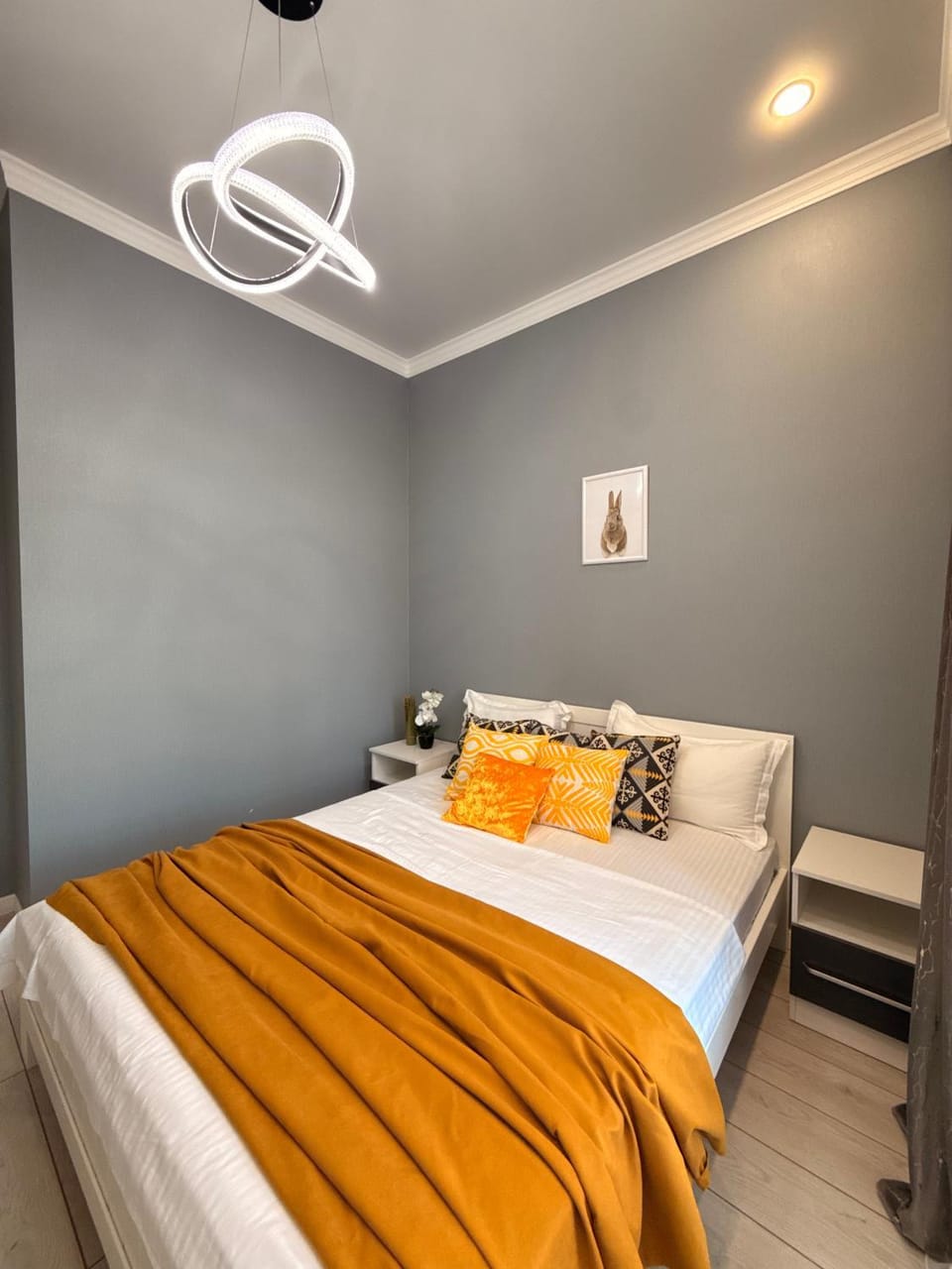Bed, Living room, Photo of the whole room, Seating area, Bedroom