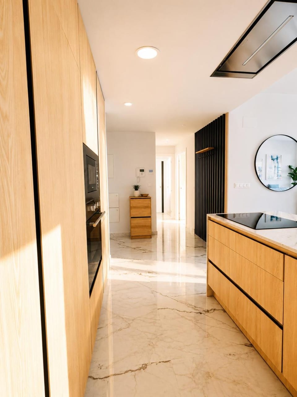 Kitchen or kitchenette, microwave, oven, stove