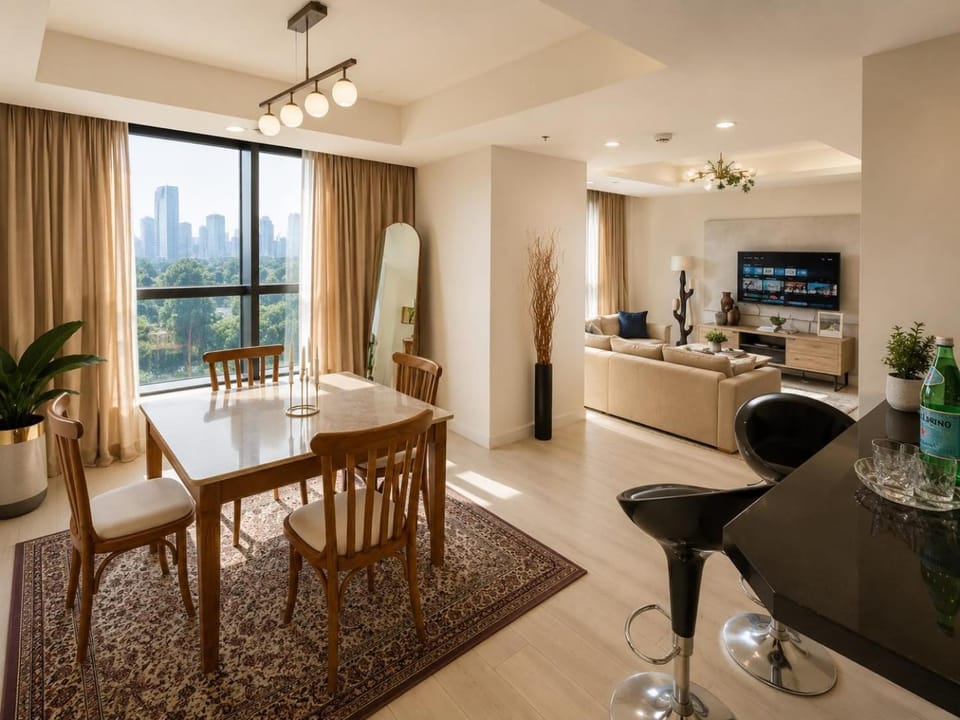 Kitchen or kitchenette, Living room, Dining area