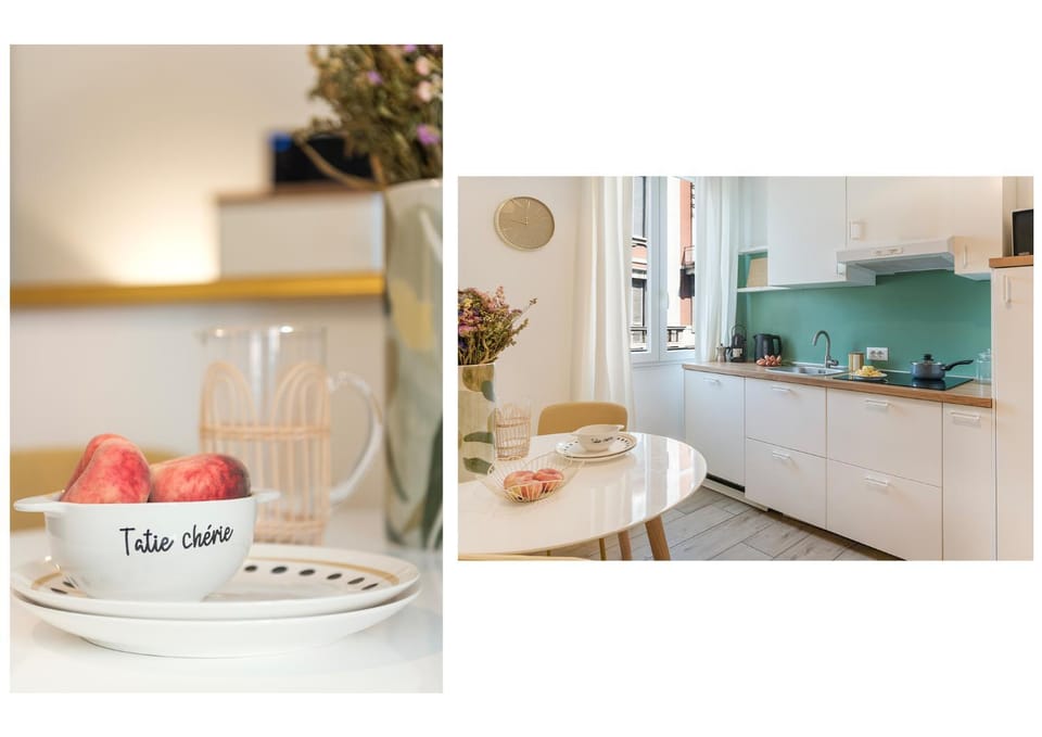 Coffee/tea facilities, Kitchen or kitchenette, Dining area, stove