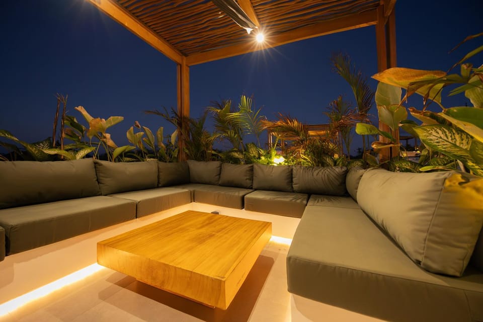 Patio, Night, View (from property/room), Balcony/Terrace, Living room, Seating area