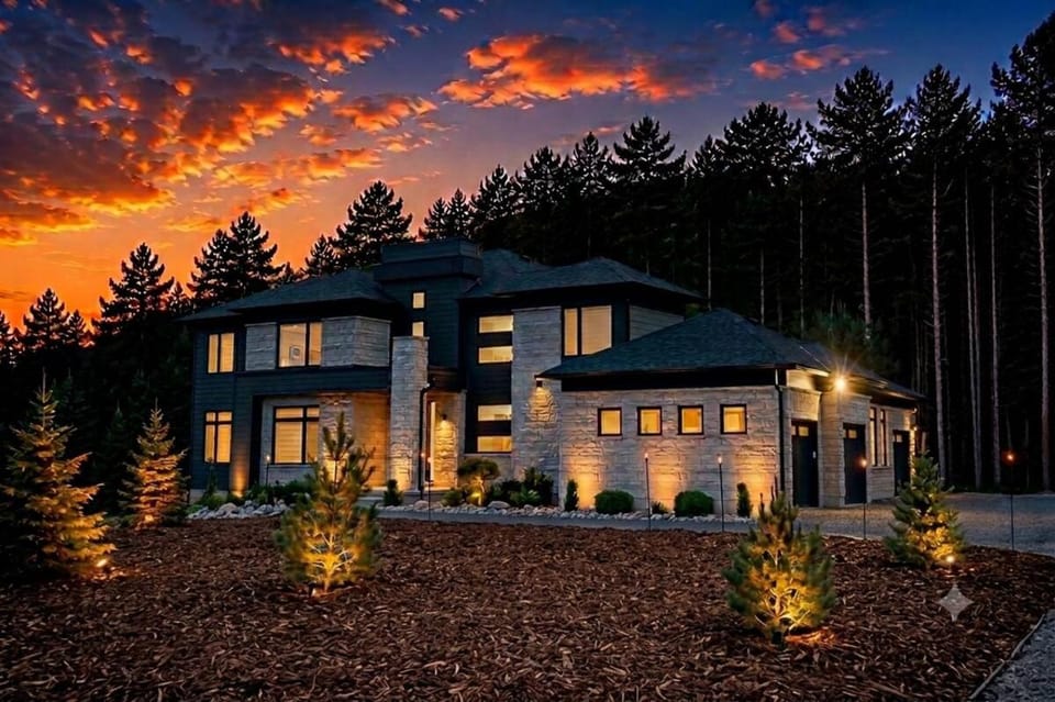 Property building, Night, Natural landscape, Sunset