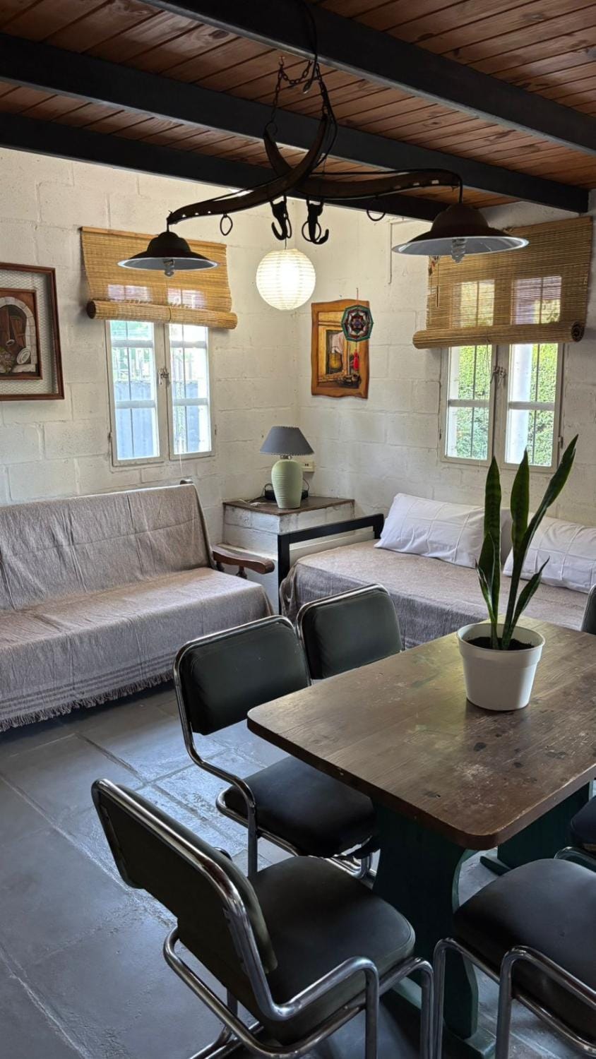 Bed, Living room, Dining area