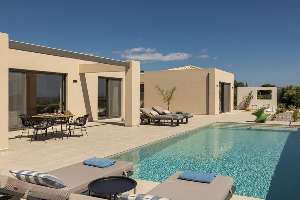 Patio, Day, Natural landscape, Pool view, Swimming pool, sunbed