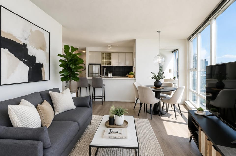 Central 2 Bedroom Suite Steps to BC Place and Dining Apartment in Vancouver