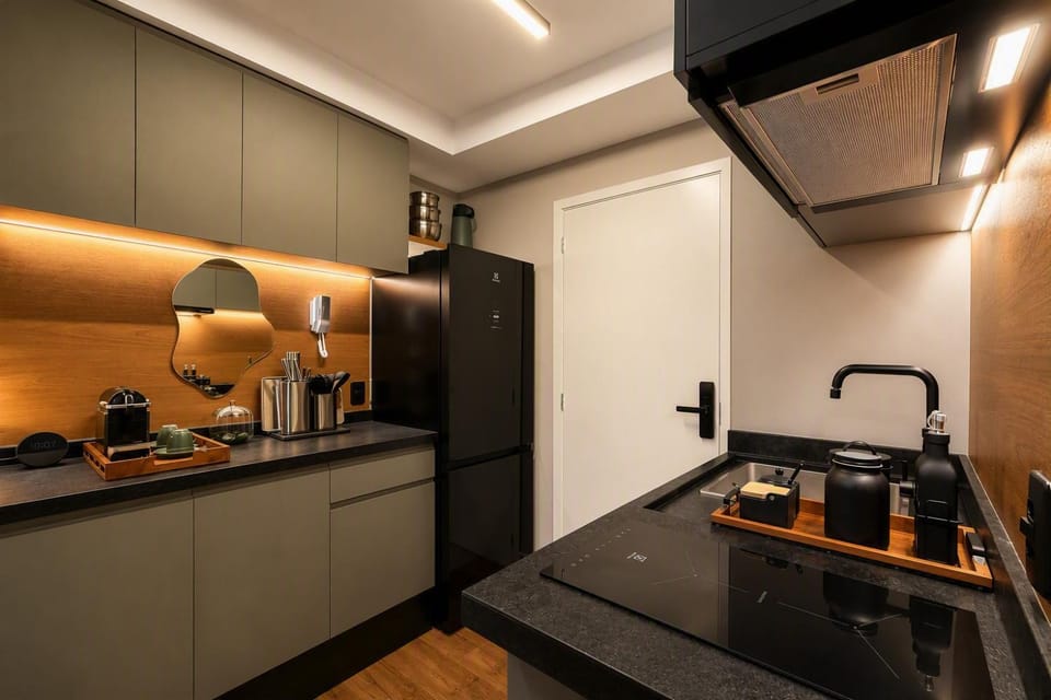 Kitchen or kitchenette, oven, stove, toaster