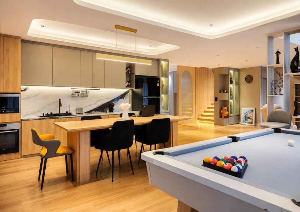 Billiard, Game Room, Kitchen or kitchenette