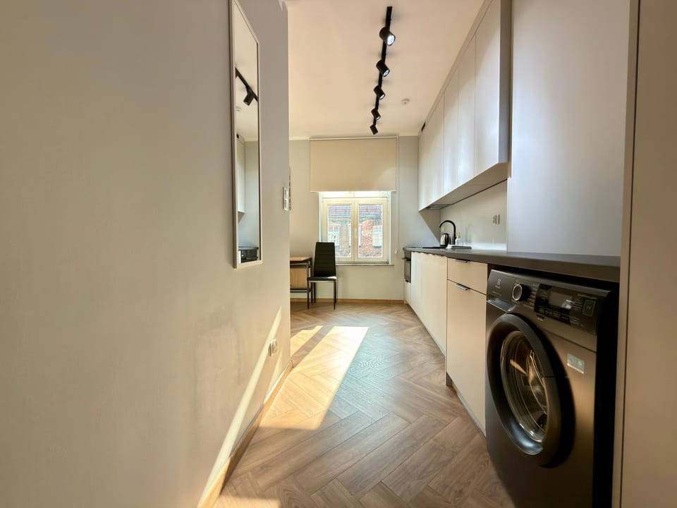 Kitchen or kitchenette, dishwasher, washing machine