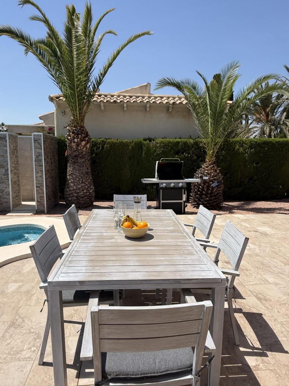 Property building, Living room, Swimming pool