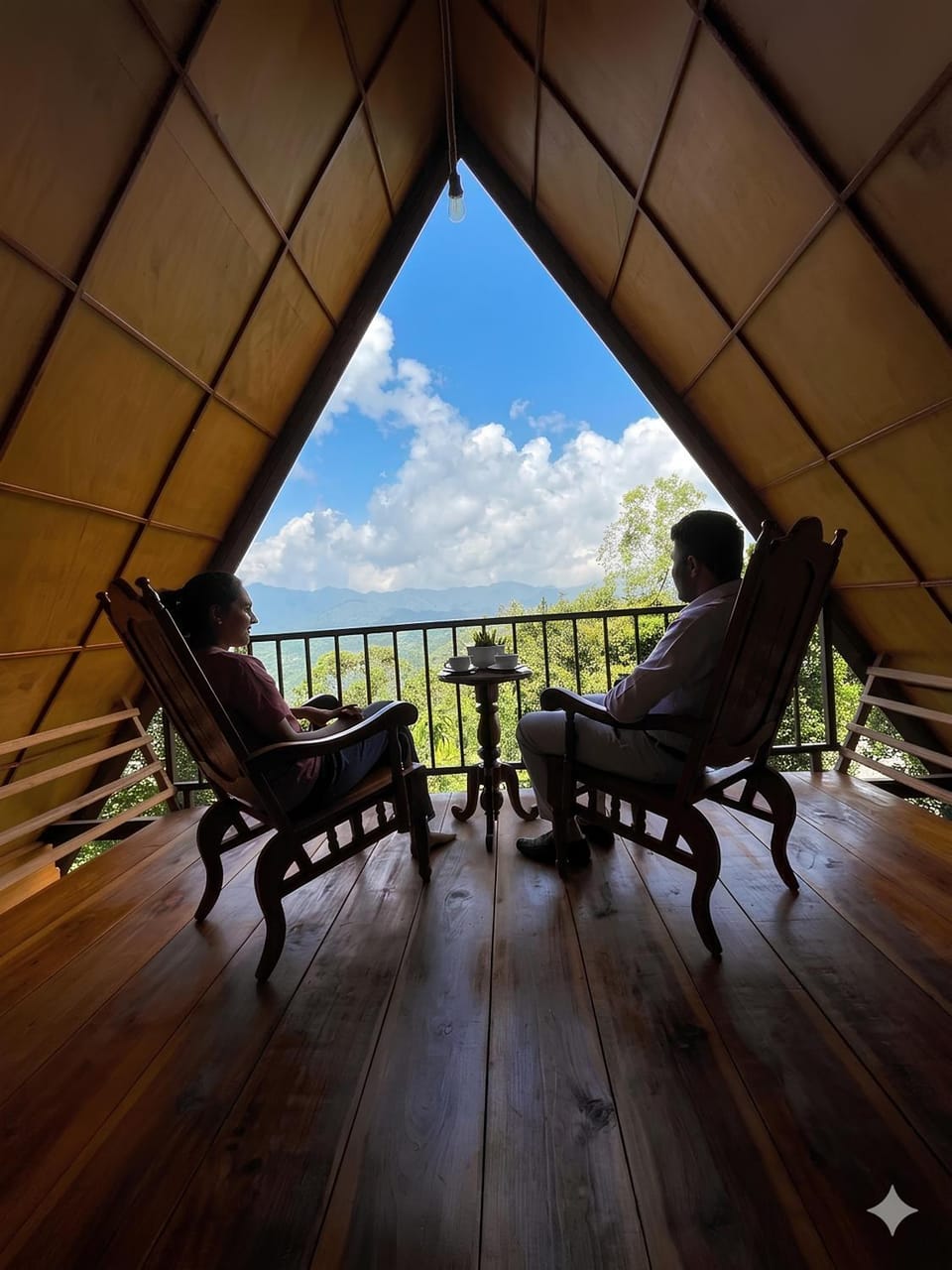 Balcony/Terrace, Seating area, Mountain view, Breakfast