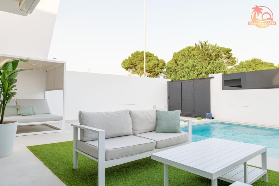 Patio, Seating area, Pool view, Swimming pool, sunbed
