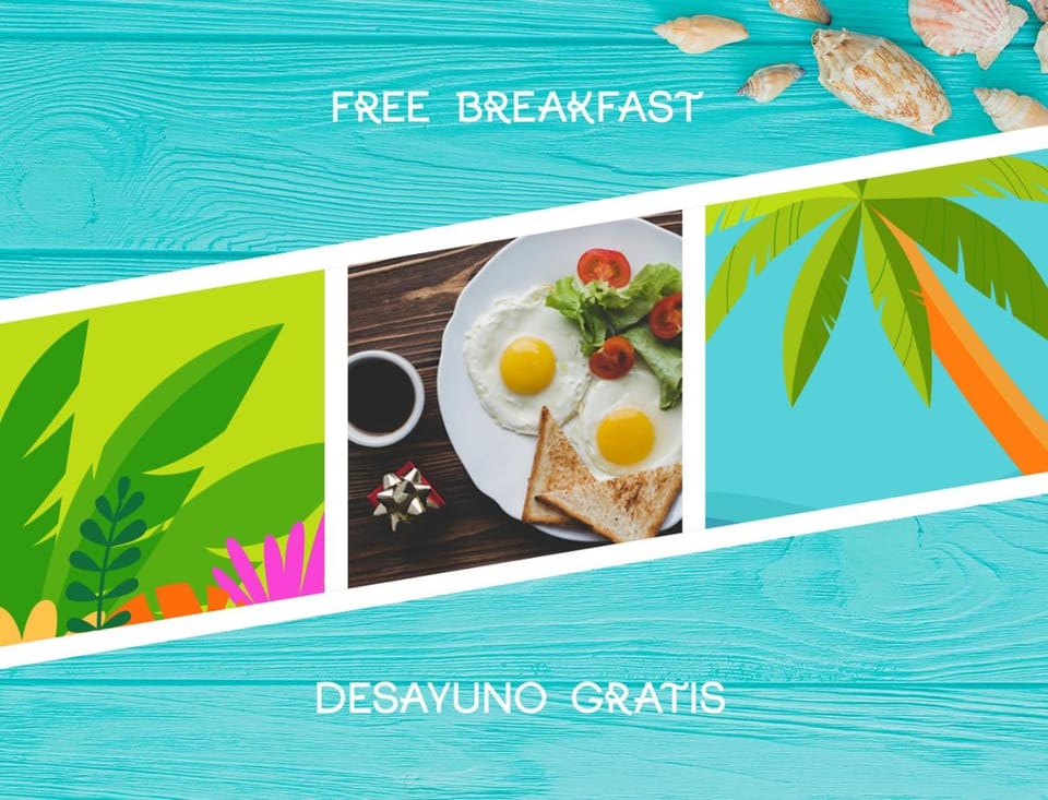 Text overlay, Breakfast, Continental breakfast