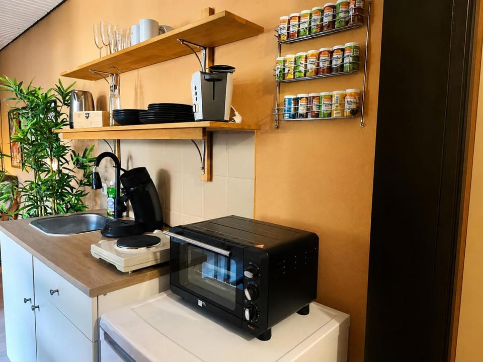 Coffee/tea facilities, Kitchen or kitchenette, heating, oven, stove, toaster, kitchen