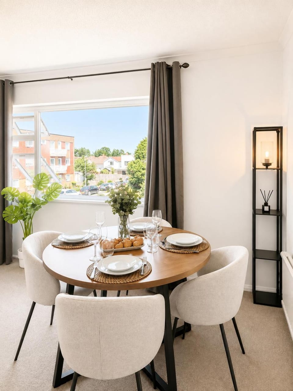 View (from property/room), Living room, Seating area, Dining area