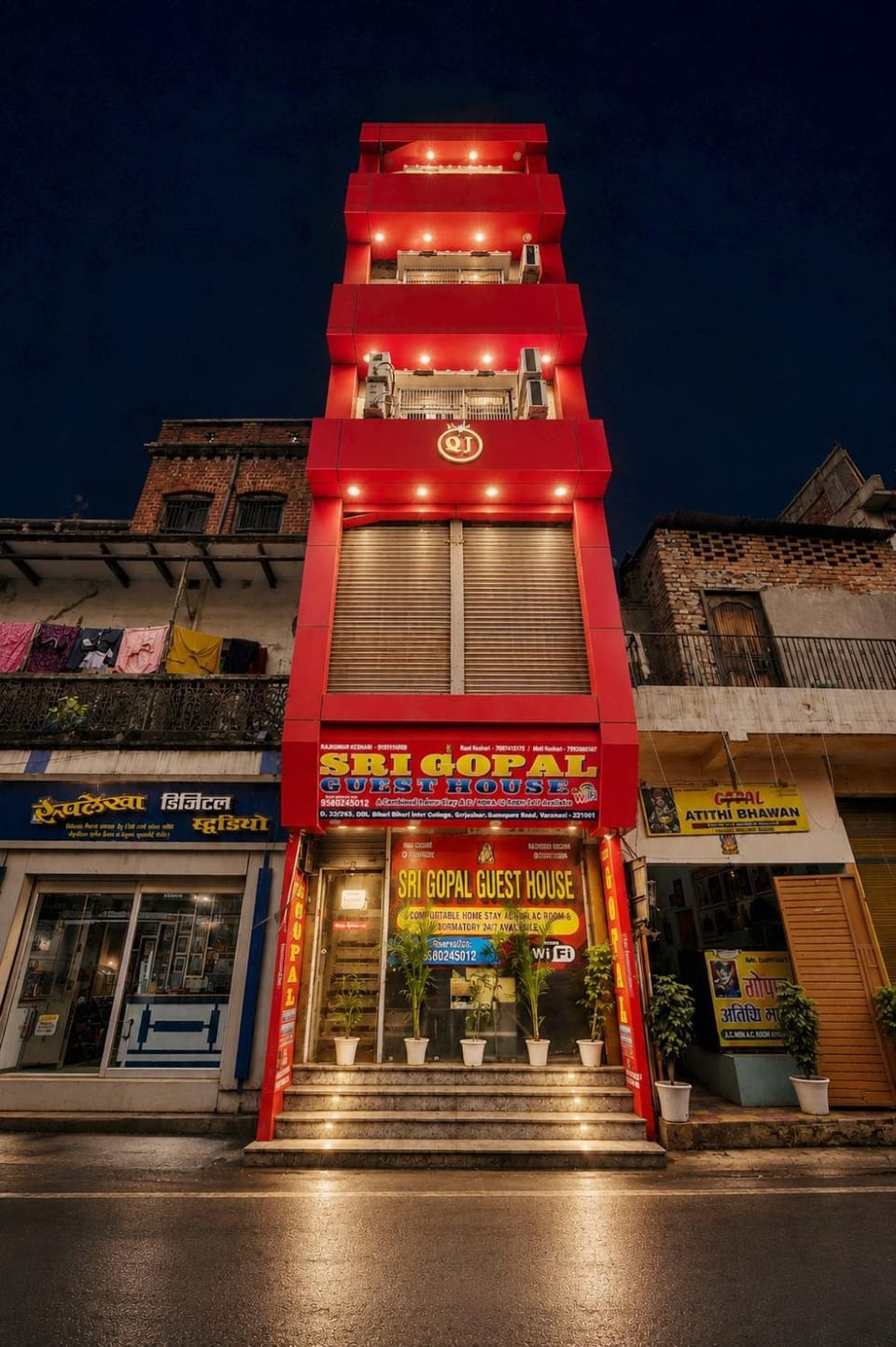 Property building, Night, City view, Location