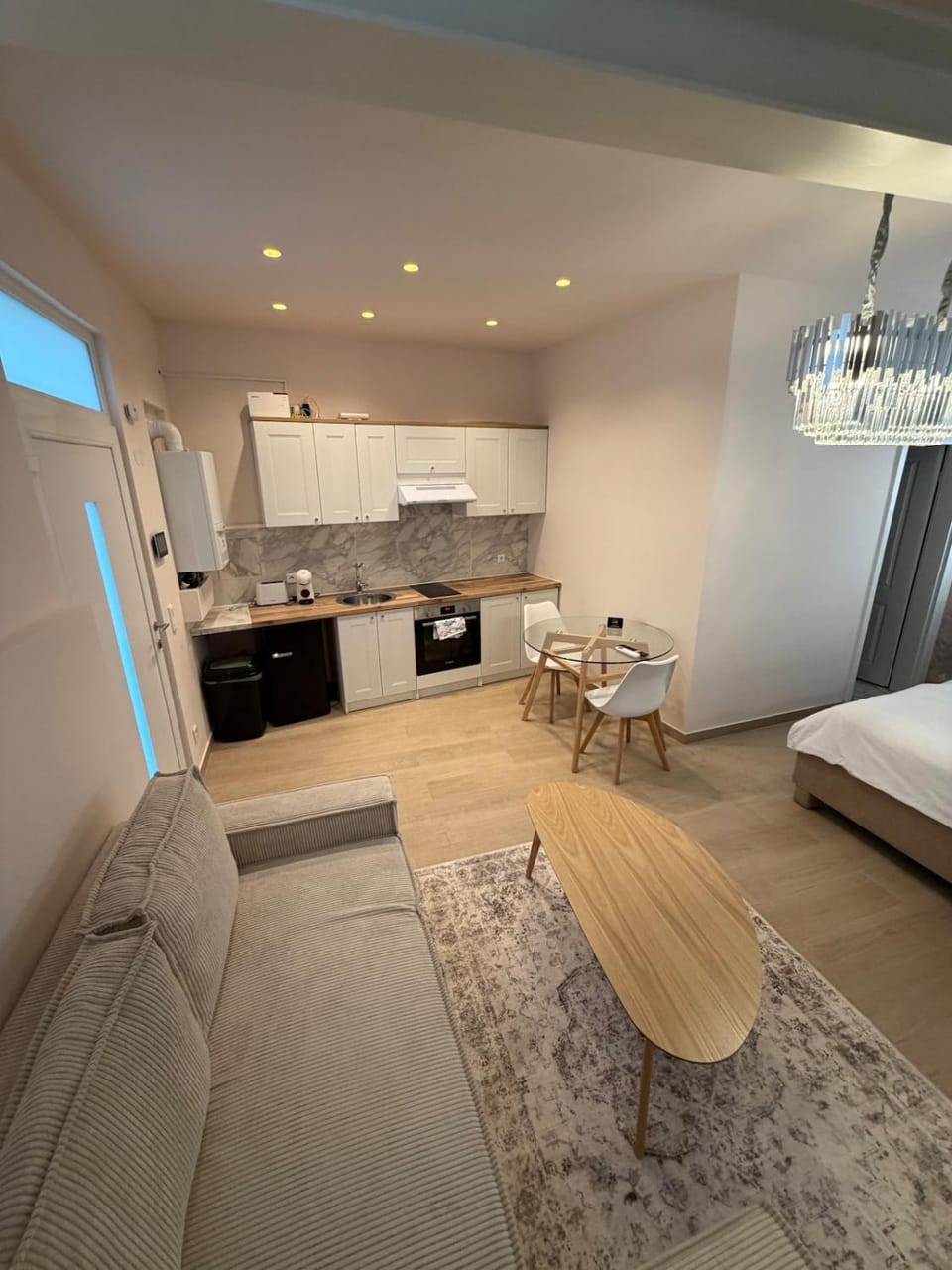 Kitchen or kitchenette, Living room, Photo of the whole room, Seating area, oven, pet friendly, stove