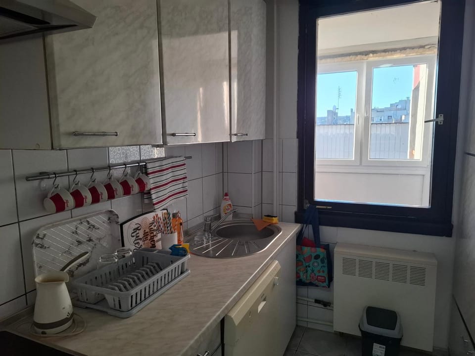 Kitchen or kitchenette, dishwasher, stove